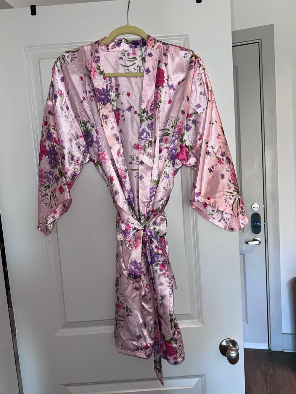 Floral Pink Silk Robe